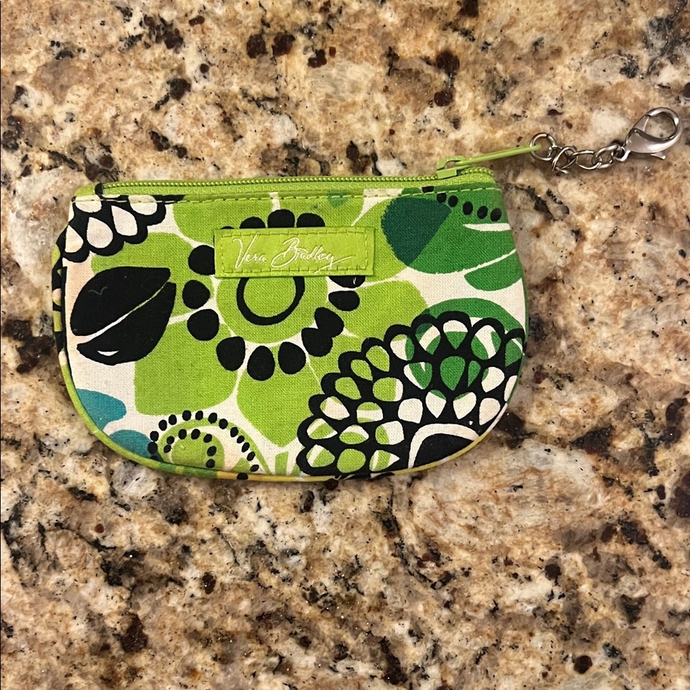 Vera Bradley Lime and Black Floral Pouch